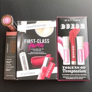 Buxom & Bare Minerals sample lip, eye and face